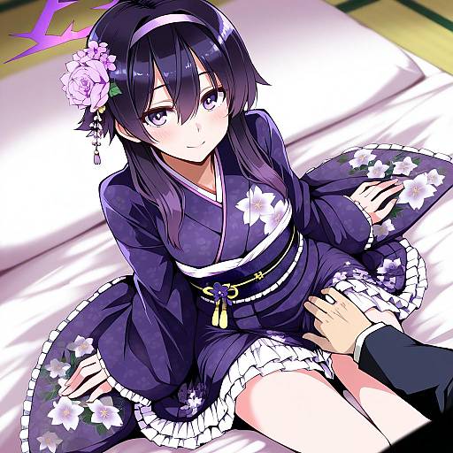 Illustration of Haruka (new year) (blue archive), blue archive in the style of Cosaten