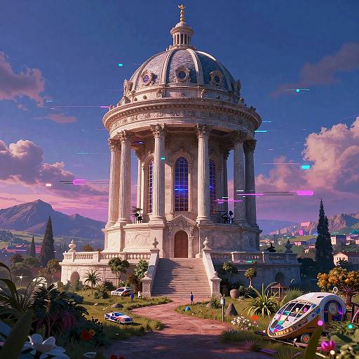 Futuristic Neon AI Landscape Art