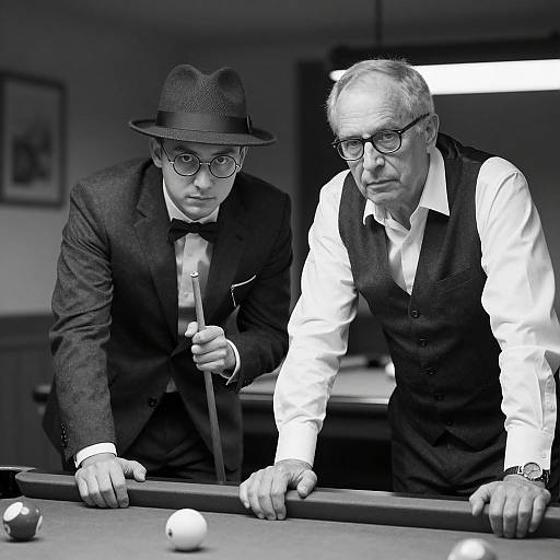 Serious Gamblers at the Pool Table