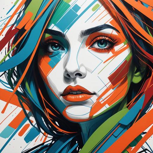 Abstract Digital Art Portrait of Woman