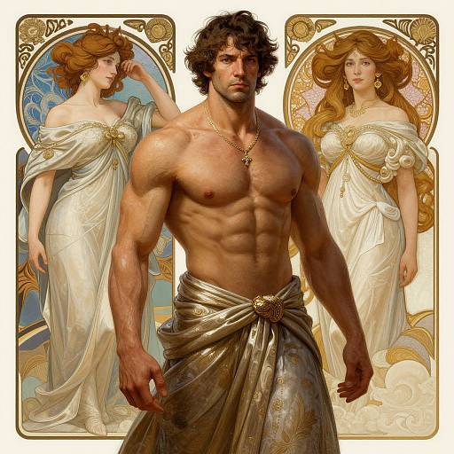 Muscular Alex Jones Fantasy Illustration