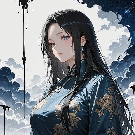 Masterpiece: Mature Chinese Woman Ink Art