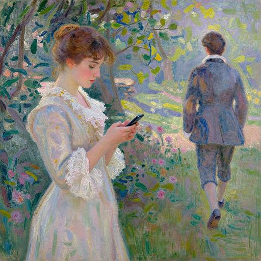 Monet Style: Woman with Cell Phone