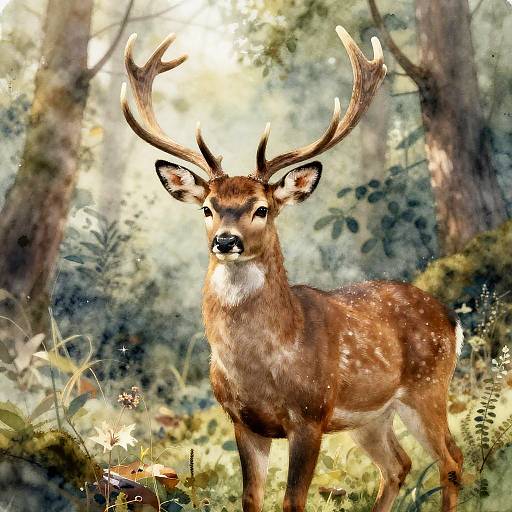Elegant Anthropomorphic Deer in Forest
