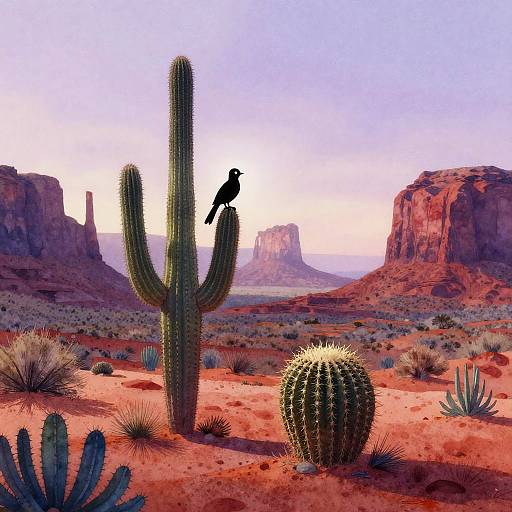 Ethereal Watercolor Desert Dawn