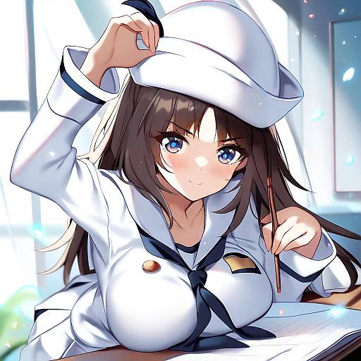 Illustration of Murakami (girls und panzer), girls und panzer in the style of Squchan