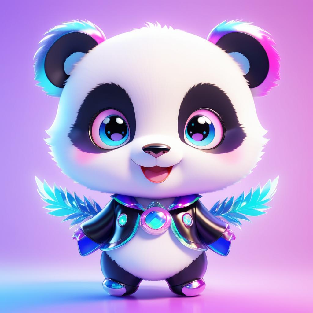 Anime Style Flapper Baby Panda Illustration