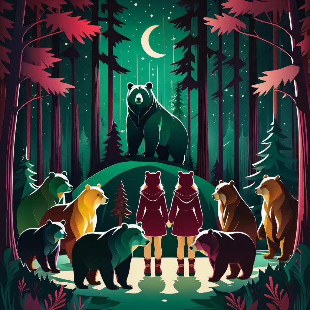 Surreal Fusion of Girl and Bear