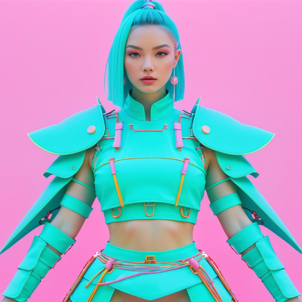 Cyber Samurai: Neon Niji Pop Art