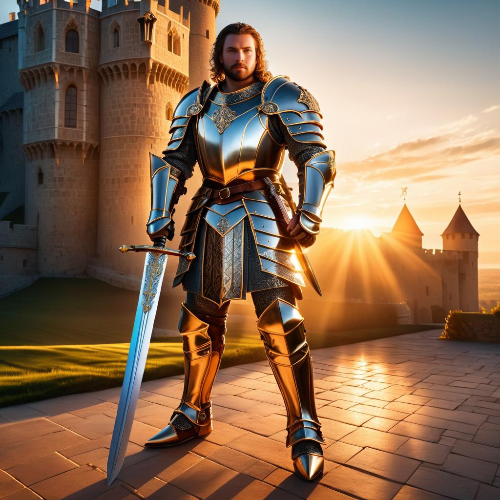 Epic Knight Portrait in Sunset Setting