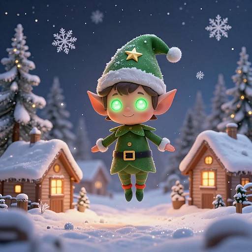 Whimsical AI Christmas Elf Scene