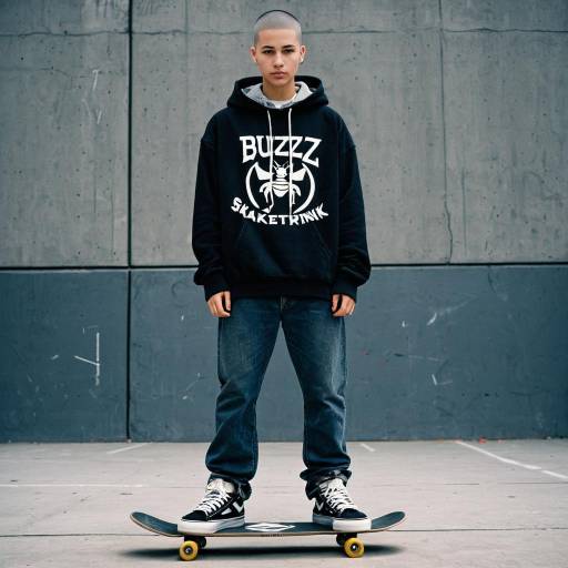 Edgy Teenage Skateboarder in Urban Skate Park