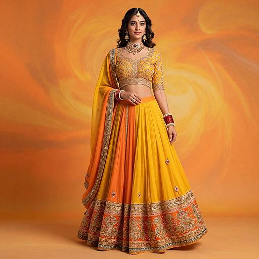Elegant Indian Woman in Vibrant Attire