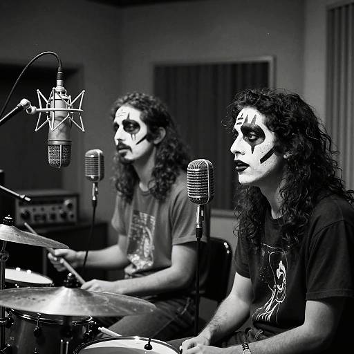 Monochrome Band in Vintage Studio