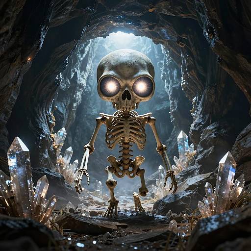 Glowing Portal Skeleton in Cave