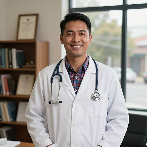 Confident Friendly Doctor in Medical Office