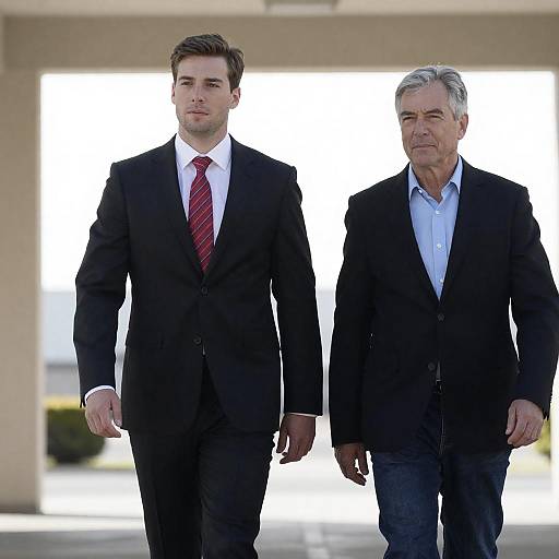 Two Businessmen Walking Outdoors