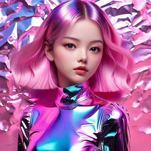 Close-up Gradient Metal Girl Portrait