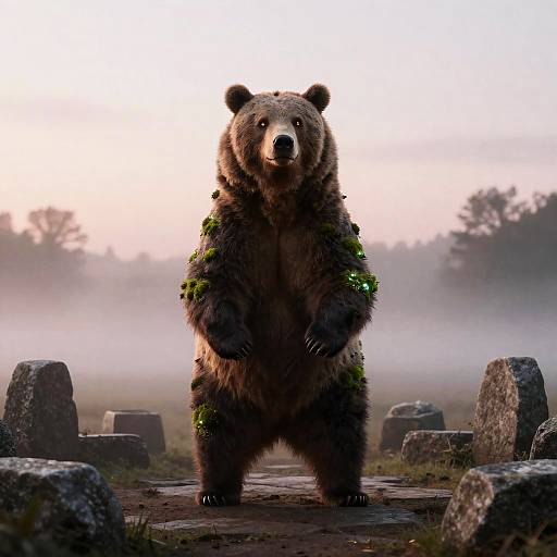 Majestic Luminescent Centaur-Bear at Dawn