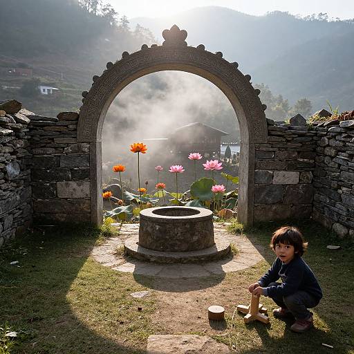 Sunrise Courtyard in Himalayan Village