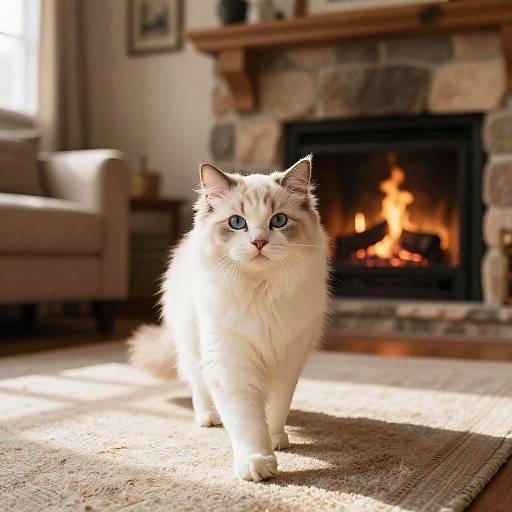 Confident Ragdoll Cat in Cozy Cottage
