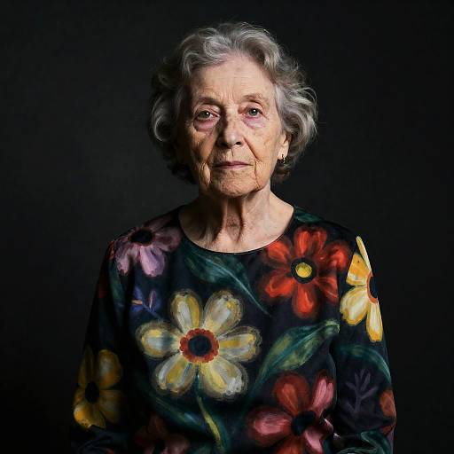 Elderly Woman in O'Keeffe Style