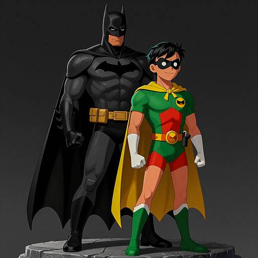 Digital Illustration of Batman and Robin
