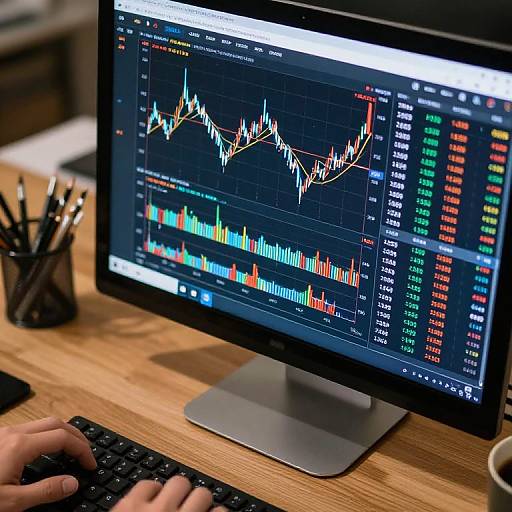 Dynamic Finance Chart on Office Desk