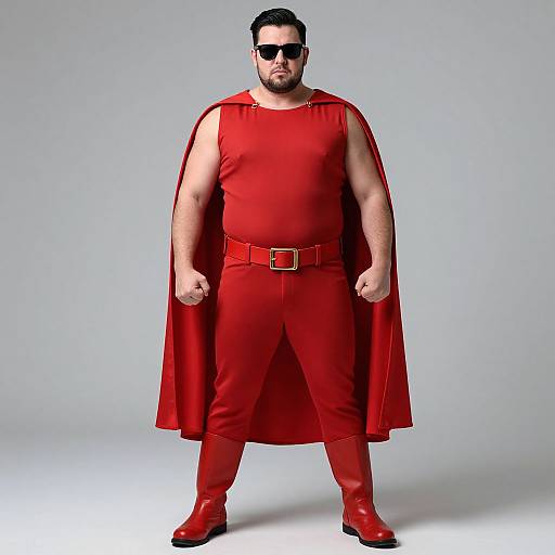 Realistic Plus Size Male Superhero