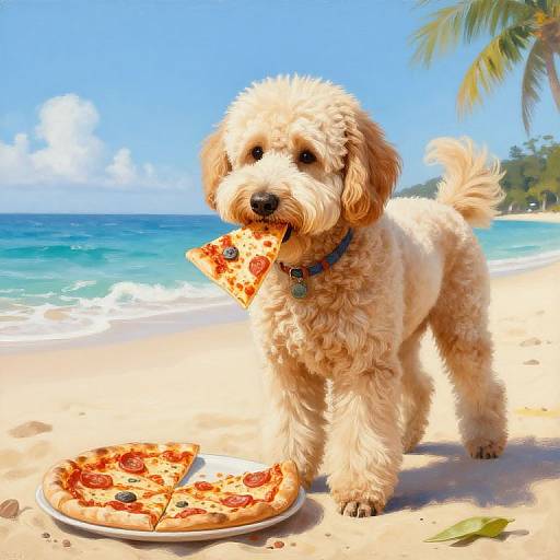 Aryz Pugna Labradoodle Pizza Art