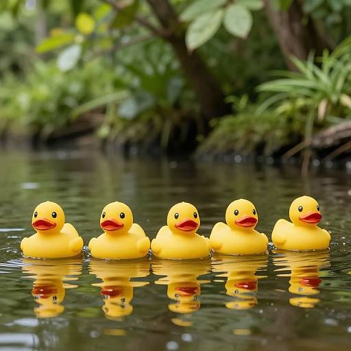 Serene Rubber Ducks on Tranquil River