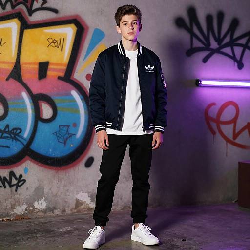 Teenage Boy in Trendy Streetwear