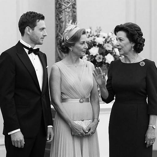 Elegant Formal Attire Trio in Black and White