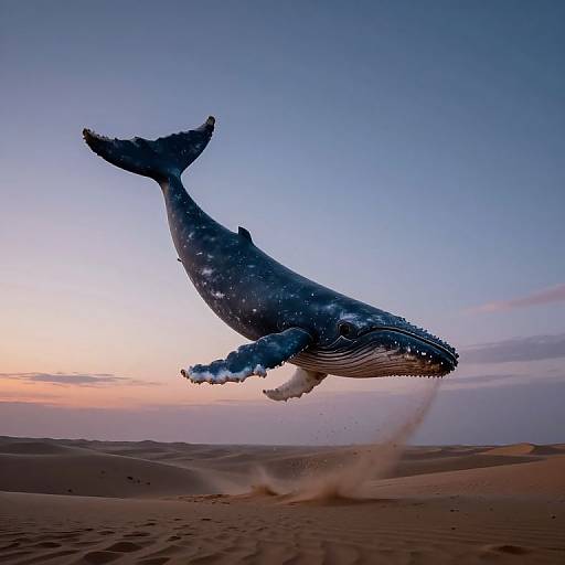 Colossal Whale Over Desert Twilight