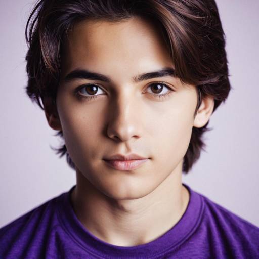 Young Man in Purple Shirt Portrait