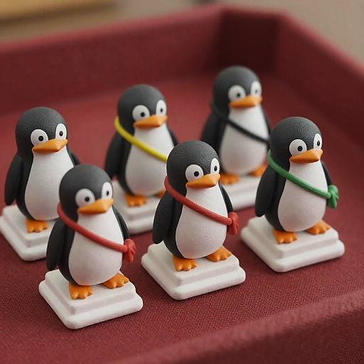 Whimsical Penguin Figurines Display