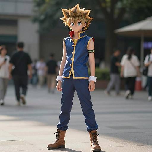 Lifestyle costume photo of Mutou yuugi. Cosplay clothes