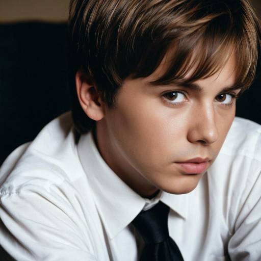 Young Man in White Shirt and Black Tie