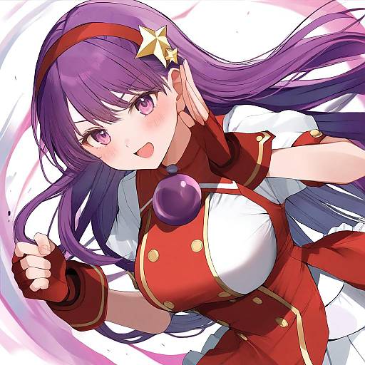 Illustration of Asamiya athena, the king of fighters in the style of Karasusou nano