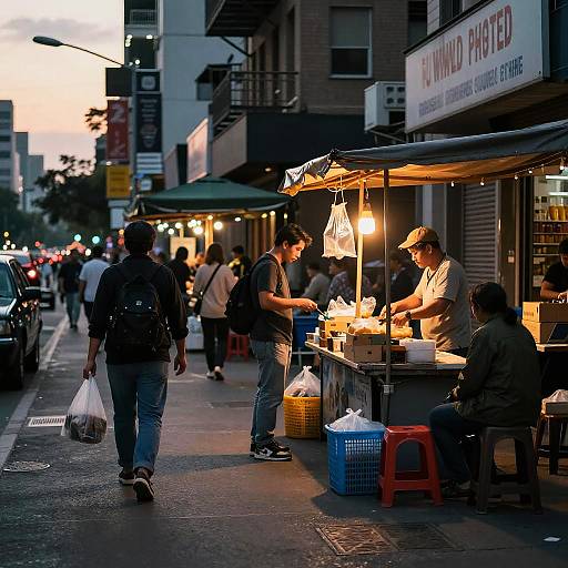 Urban Realism Street Scene at Dusk