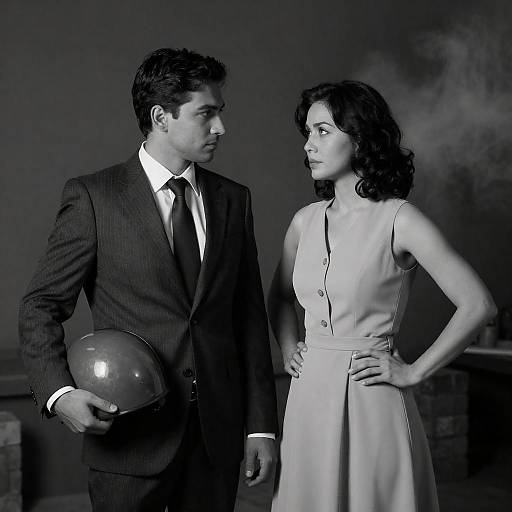 Dramatic Black and White Portrait Scene