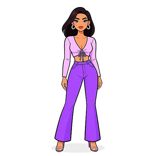 Chic Woman in Pastel Pink Outfit