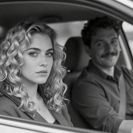 Classic Black and White Car Portrait