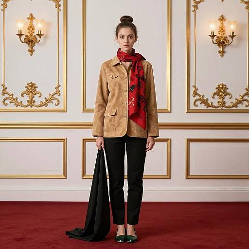 Elegant Friend Costume in Photorealistic Setting