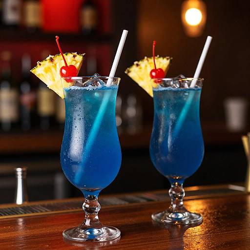 Vibrant Blue Tropical Cocktails