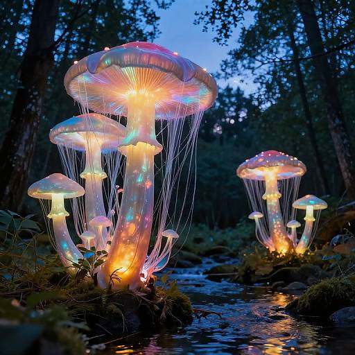 Glowing Otherworldly Mushroom Landscape
