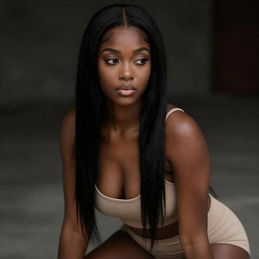 Serious Young Black Woman Portrait