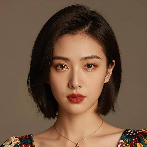 Beautiful Portrait of Asian Woman with Style