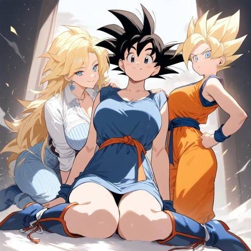 Genderswapped Super Saiyan Goku with Jewelry