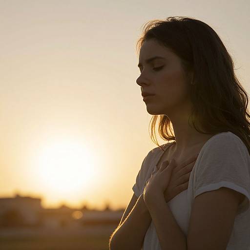Woman Embracing Sunrise Reflection